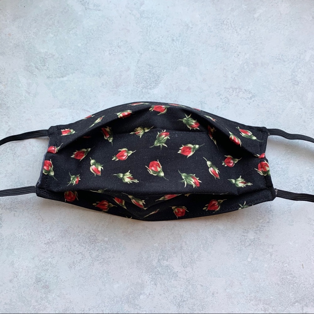 black rose bud face masks (adult & kids)